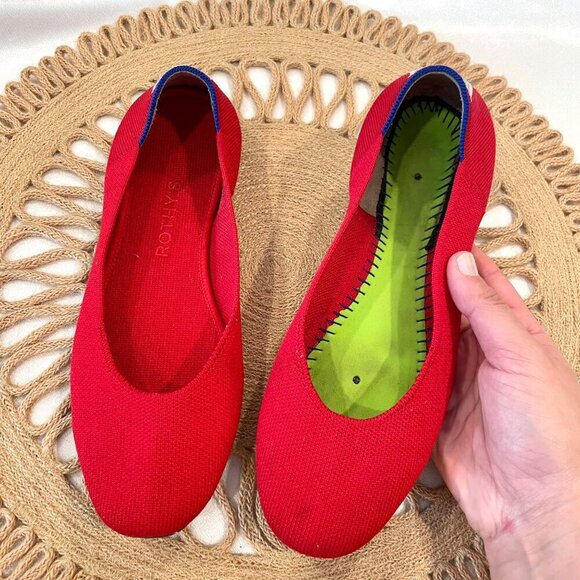 Rothy's the Square Flats in Cardinal Red Size 7.5 - Picture 2 of 13